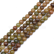 Crackle Glass Beads Strands, Dyed & Heated, Round, Olive, 10mm, Hole: 1mm, about 78~79pcs/strand, 29.92 inch~30.24 inch(76~76.8cm)(GLAA-N046-004B-24)