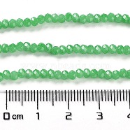 Baking Painted Imitation Jade Glass Bead Strands, Faceted Rondelle, Medium Sea Green, 3x2mm, Hole: 0.8mm, about 158pcs/strand, 14.76''(37.5cm)(DGLA-A034-J2MM-A10)