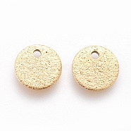 Ion Plating(IP) 304 Stainless Steel Charms, Textured, Flat Round with Bumpy, Golden, 8x1mm, Hole: 1.2mm(STAS-E455-02G-8mm)