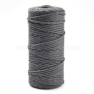 Cotton String Threads, Macrame Cord, Decorative String Threads, for DIY Crafts, Gift Wrapping and Jewelry Making, Gray, 3mm, about 109.36 Yards(100m)/Roll.(OCOR-T001-02-13)