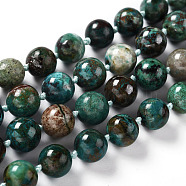 Natural Chrysocolla Beads Strands, Round, 9~9.5mm, Hole: 0.8mm, about 38pcs/strand, 16.14''(41cm)(G-G010-16)