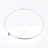 Brass Necklace Making, Rigid Necklaces, Platinum, 140mm(X-BJEW-F132-01P)