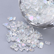 Transparent Glass Seed Beads, For Nail Art Decoration, No Hole/Undrilled, Chip, Clear AB, 1.5~3x1.5~2x1.5~2mm(X-SEED-Q029-B-01)