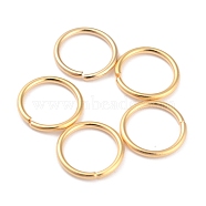 Rack Plating Brass Jump Rings, Open Jump Rings, Long-Lasting Plated, Real 24K Gold Plated, 10x1mm, 18 Gauge, Inner Diameter: 8mm(KK-O139-18R-G)