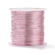 Round Copper Craft Wire Copper Beading Wire, Long-Lasting Plated, Pink, 24 Gauge, 0.5mm, about 75.45 Feet(23m)/roll(CWIR-F001-RG-0.5mm)