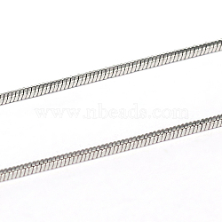 304 Stainless Steel Square Snake Chains, Soldered, Stainless Steel Color, 0.9mm(CHS-L001-165-0.9mm)