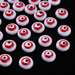 Transparent Acrylic Beads, with Enamel, Eye, Red, 12x6mm, Hole: 1.4mm(MACR-S374-13E-02)