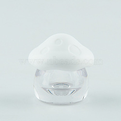 Mushroom Shape Transparent Acrylic Refillable Container with PP Plastic Cover, Portable Travel Lipstick Face Cream Jam Jar, Clear, 4.48x4.48cm, Capacity: 10g(PW-WG73815-09)