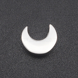201 Stainless Steel Charms, for Simple Necklaces Making, Stamping Blank Tag, Laser Cut, Crescent, Stainless Steel Color, 8x7x3mm, Hole: 1.6mm(STAS-R109-JA418-1)
