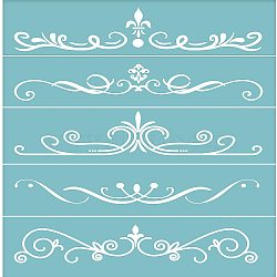 Self-Adhesive Silk Screen Printing Stencil, for Painting on Wood, DIY Decoration T-Shirt Fabric, Flower, Sky Blue, 28x22cm(DIY-WH0173-044)