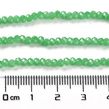 Baking Painted Imitation Jade Glass Bead Strands, Faceted Rondelle, Medium Sea Green, 3x2mm, Hole: 0.8mm, about 158pcs/strand, 14.76''(37.5cm)