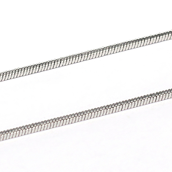 304 Stainless Steel Square Snake Chains, Soldered, Stainless Steel Color, 0.9mm