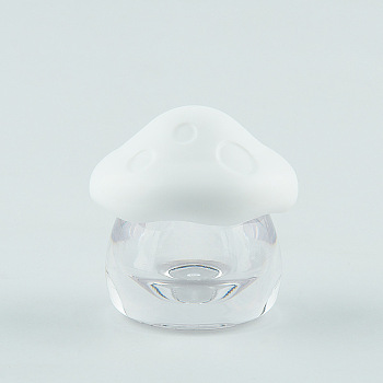 Mushroom Shape Transparent Acrylic Refillable Container with PP Plastic Cover, Portable Travel Lipstick Face Cream Jam Jar, Clear, 4.48x4.48cm, Capacity: 10g