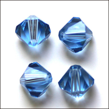 Imitation Austrian Crystal Beads, Grade AAA, Faceted, Bicone, Cornflower Blue, 4.55x5mm, Hole: 0.7~0.9mm
