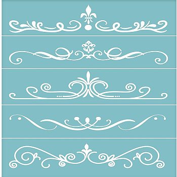 Self-Adhesive Silk Screen Printing Stencil, for Painting on Wood, DIY Decoration T-Shirt Fabric, Flower, Sky Blue, 28x22cm