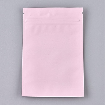 Solid Color Plastic Zip Lock Bags, Resealable Aluminum Foil Pouch, Food Storage Bags, Pink, 15x10cm, Unilateral Thickness: 3.9 Mil(0.1mm)