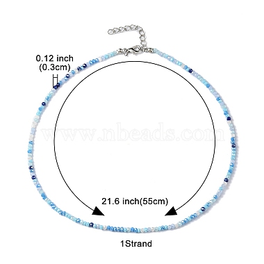 Bling Glass Beaded Necklace for Women(NJEW-PH01492-01)-3