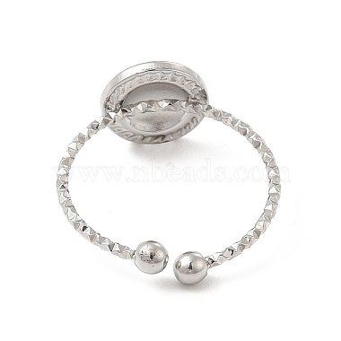304 Stainless Steel Flat Round Open Cuff Ring for Women(RJEW-E066-07P)-3