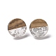 Resin & Walnut Wood Flat Round Stud Earrings with 304 Stainless Steel Pin for Women(EJEW-TAC0021-05A)-1