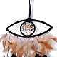 Handmade Eye & Tree of Life Woven Net/Web with Feather Wall Hanging Decoration(HJEW-K035-02)-2