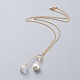 Pendant Necklaces and Ear Studs Jewelry Sets(SJEW-JS01064-03)-3