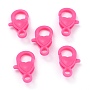 Hot Pink Heart Plastic Lobster Claw Clasps(X-PALLOY-F017-01D)