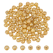 Brass Filigree Beads, Filigree Ball, Lead Free & Cadmium Free & Nickel Free, Round, Raw(Unplated), 6mm, Hole: 1mm, 100pcs/box(KK-DC0001-24)