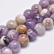 Natural Chevron Amethyst Beads Strands, Round, 12mm, Hole: 1mm, about 33pcs/strand, 14.8 inch(37.5cm)(G-D862-45-12mm)