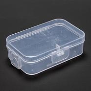 Polypropylene(PP) Bead Storage Container, Mini Storage Containers Boxes, with Hinged Lid, Rectangle, Clear, 6.8x4.5x2.1cm, Inner Size: 6.4x4.1cm(X-CON-S043-004)
