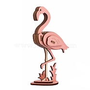 DIY Wooden Assembly Animal Toys Kits for Boys and Girls, 3D Puzzle Model for Kids, Children Intelligence Toys, Flamingo Pattern, 70x36x128mm(WOCR-PW0003-69B)