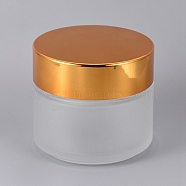 Frosted Glass Cosmetics Cream Jar, Empty Portable Refillable Bottle, Chocolate, 7x6.3cm, Capacity: 100ml(AJEW-WH0096-14)