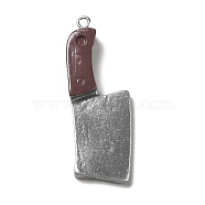 Opaque Resin Pendants, with Platinum Tone Iron Loops, Electrical Appliance Charms, Gray, Knife Pattern, 45.5x18x6mm, Hole: 2mm(RESI-A019-02E)