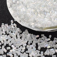 11/0 Two Cut Glass Seed Beads, Hexagon, Gray, Size: about 2.2mm in diameter, about 4500pcs/50g(X-CSDBTC01)