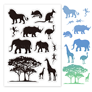 PVC Plastic Stamps, for DIY Scrapbooking, Photo Album Decorative, Cards Making, Stamp Sheets, Animal Pattern, 16x11x0.3cm(DIY-WH0167-56-417)
