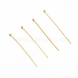 Brass Ball Pins, Golden, 35x0.6mm(KK-L048-01)