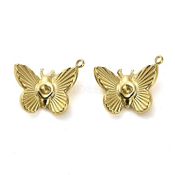 304 Stainless Steel Pendants Rhinestone Setting, Butterfly, Real 14K Gold Plated, 14.5x18x3mm, Hole: 1.5mm(STAS-L022-105G)