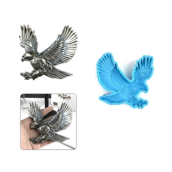 DIY Eagle Display Decoration Silicone Molds, Resin Casting Molds, For UV Resin, Epoxy Resin Jewelry Making, Deep Sky Blue, 107x121x18mm