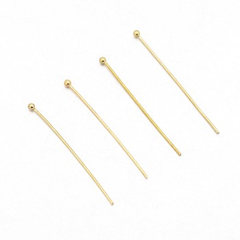 Brass Ball Pins, Golden, 35x0.6mm