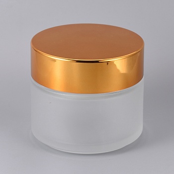 Frosted Glass Cosmetics Cream Jar, Empty Portable Refillable Bottle, Chocolate, 7x6.3cm, Capacity: 100ml