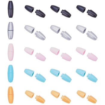 Plastic Breakaway Clasps, For Rubber Silicone Teething Necklaces, Mixed Color, 24x9mm, Hole: 2.5mm