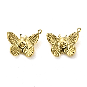 304 Stainless Steel Pendants Rhinestone Setting, Butterfly, Real 14K Gold Plated, 14.5x18x3mm, Hole: 1.5mm