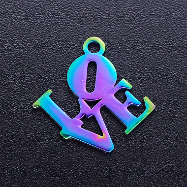 Multi-color Word Stainless Steel Charms