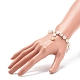 Cat Eye Beaded Stretch Bracelet with Alloy Enamel Daisy Charm for Women(BJEW-JB08542)-3
