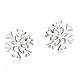 Real Platinum Plated Brass Snowflake Stud Earrings(EJEW-EE0002-001)-1