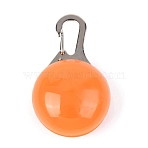 Plastic & Iron LED Collar Light, Carabiner Clip Dog Light, Pet Supplies, Half Round, Built-in Battery, Orange, 53mm, Pendant: 32.5x22mm, Hole: 15.5x6mm(AJEW-P080-01)