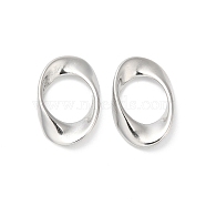 304 Stainless Steel Linking Rings, Twisted Oval, Stainless Steel Color, 20.5x13.5x3mm, Inner Diameter: 11x10.5mm(STAS-H214-25P)