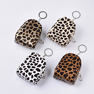 PVC Clutch Bags, Change Purse, with Iron Ring, Leopard Print Pattern, Mixed Color, 95~98x74~76x52~54mm(ABAG-S005-22)