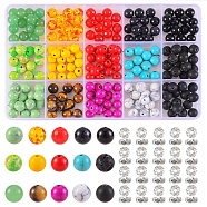 Natural & Synthetic Mixed Stone Beads Kit for DIY Jewelry Making Finding Kit, Including Iron RhinestoneBeads, Natural & Synthetic Gemstone Beads, Resin Imitation Amber Beads, Mixed Color, Beads: 275pcs/box(DIY-SZ0005-88)