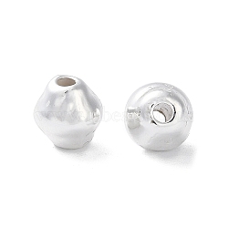 Alloy Spacer Beads, Long-Lasting Plated, Bicone, Silver, 6x6mm, Hole: 1.5mm(PALLOY-F309-38S)