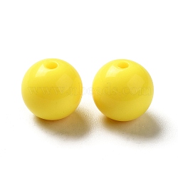 Opaque Acrylic Beads, Round, Yellow, 11.5~12mm, Hole: 2mm, about 520pcs/500g(OACR-L013-020)